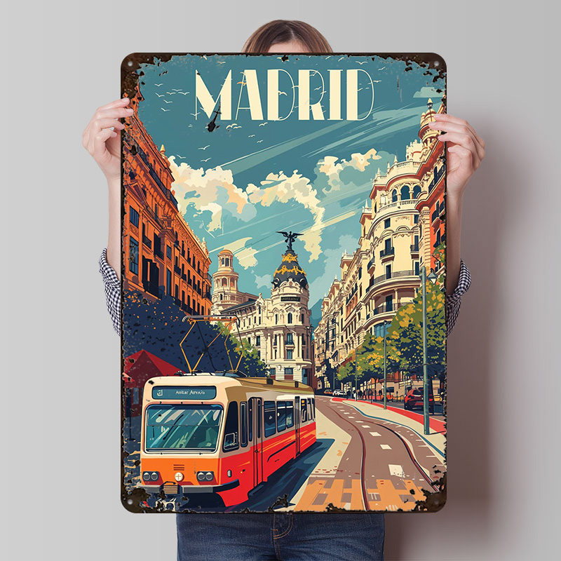 Retro Gaming Vibe - Madrid City Vibes Poster Wall Art