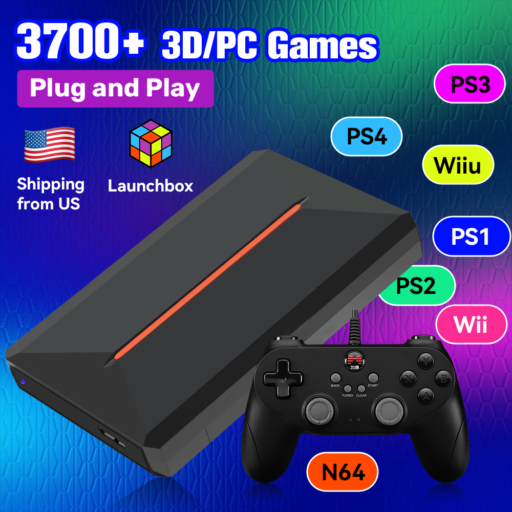 Retro X8 Gaming Console - Launchbox OS 500GB Portable Gaming HDD