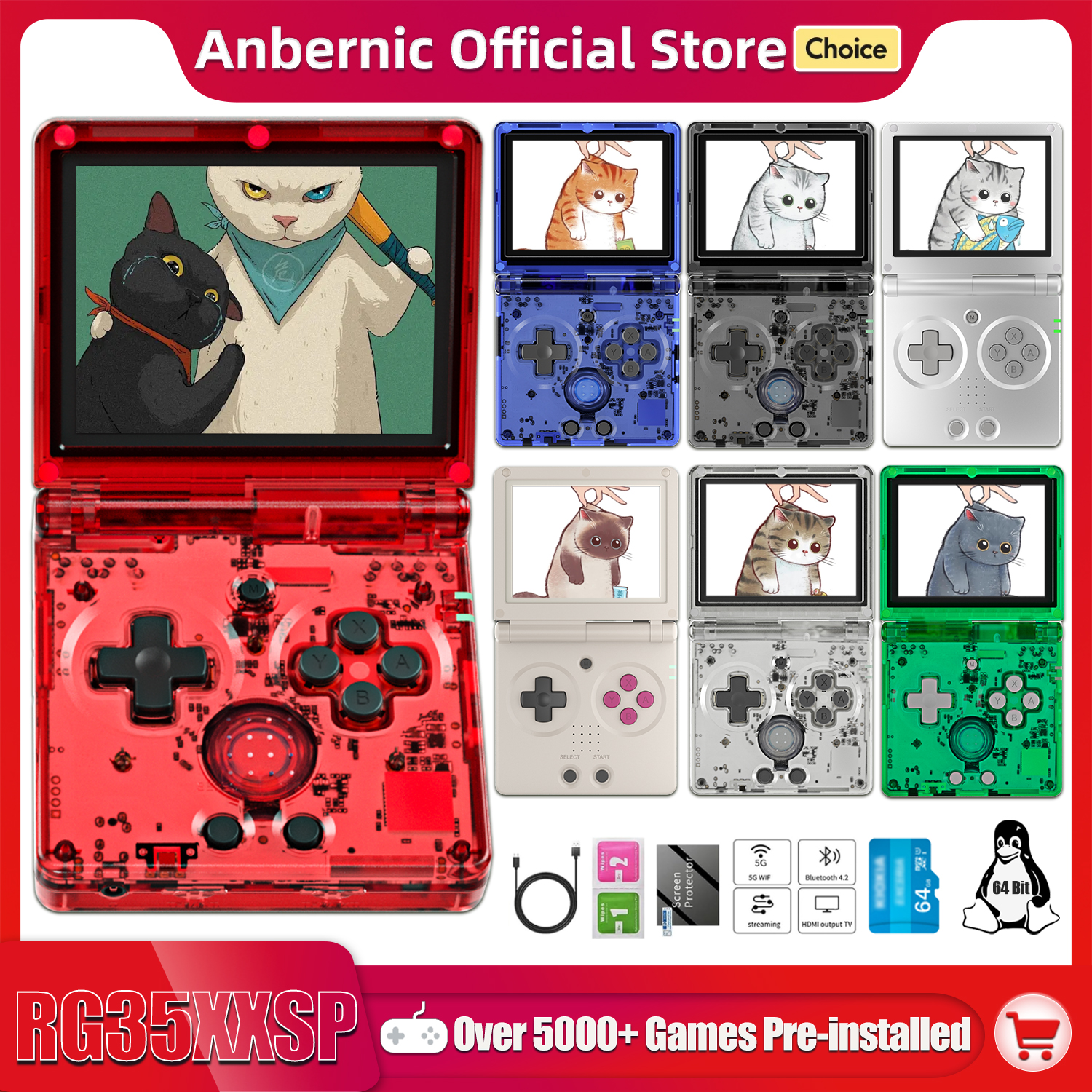 Anbernic NEW RG35XXSP Flip Han - Retro X8 Gaming Console 评论和价格