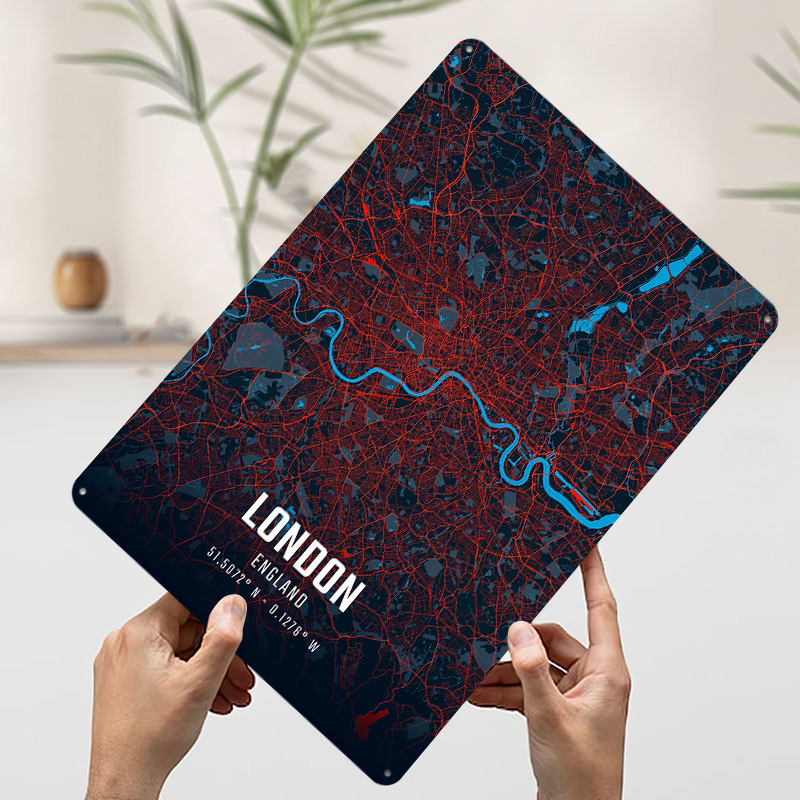 London City Map Metal Poster C - Retro Gaming London 评论和价格