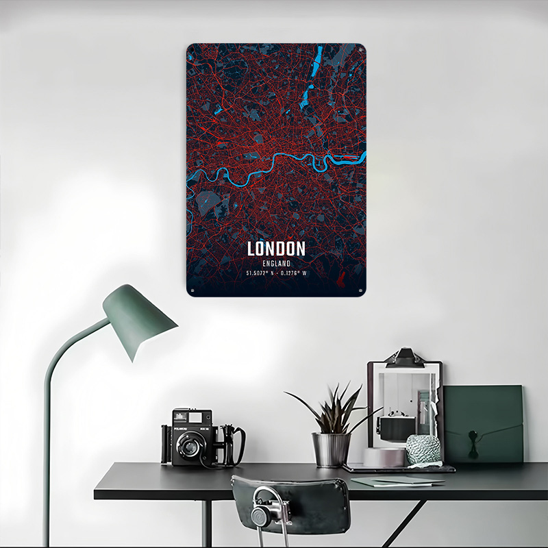 London City Map Metal Poster C - Retro Gaming London 评论和价格