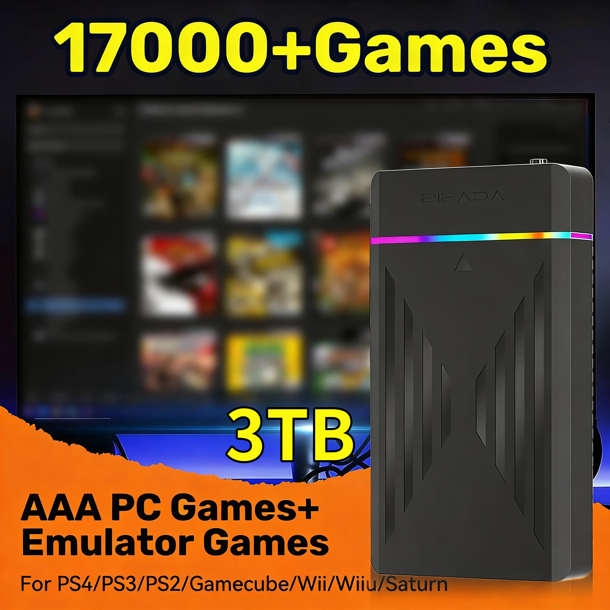 Portable 3TB Gaming HDD Video  - Retro Gaming Ps3 评论和价格