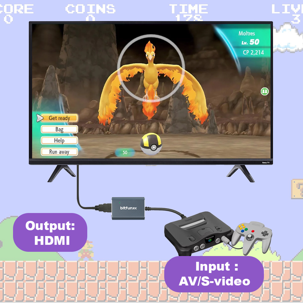 Bitfunx 720P Svideo / AV To HD - Retro X8 Gaming Console 评论和价格