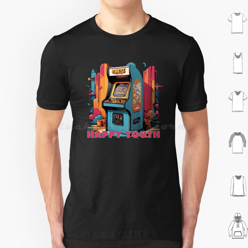 Happy Youth-Arcade T Shirt Men - Retro Gaming Videos 评论和价格