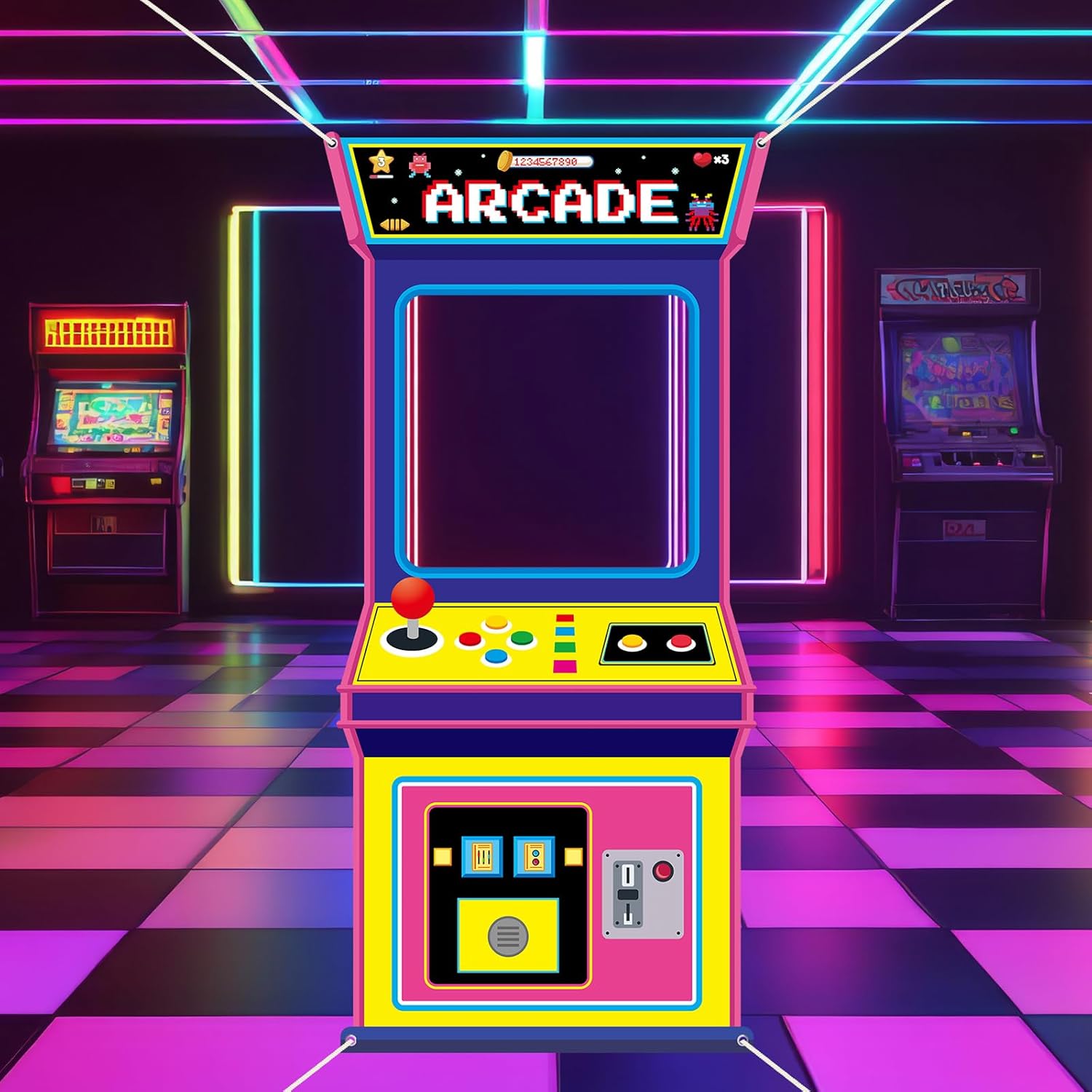 Fabric Arcade Game Photo Backg - Background Retro Gaming 评论和价格