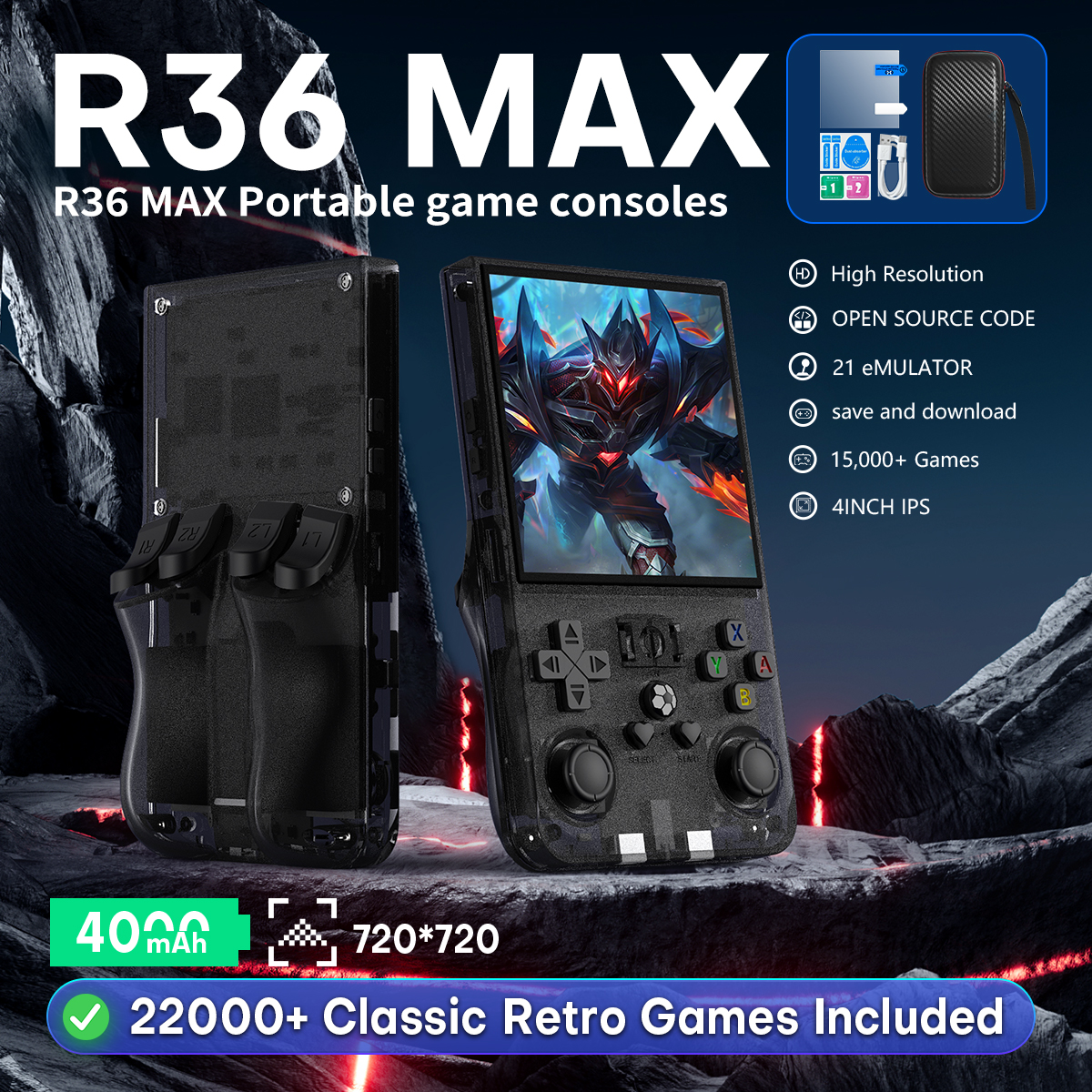 Open Source R36MAX Portable Vi - Retro X8 Gaming Console 评论和价格