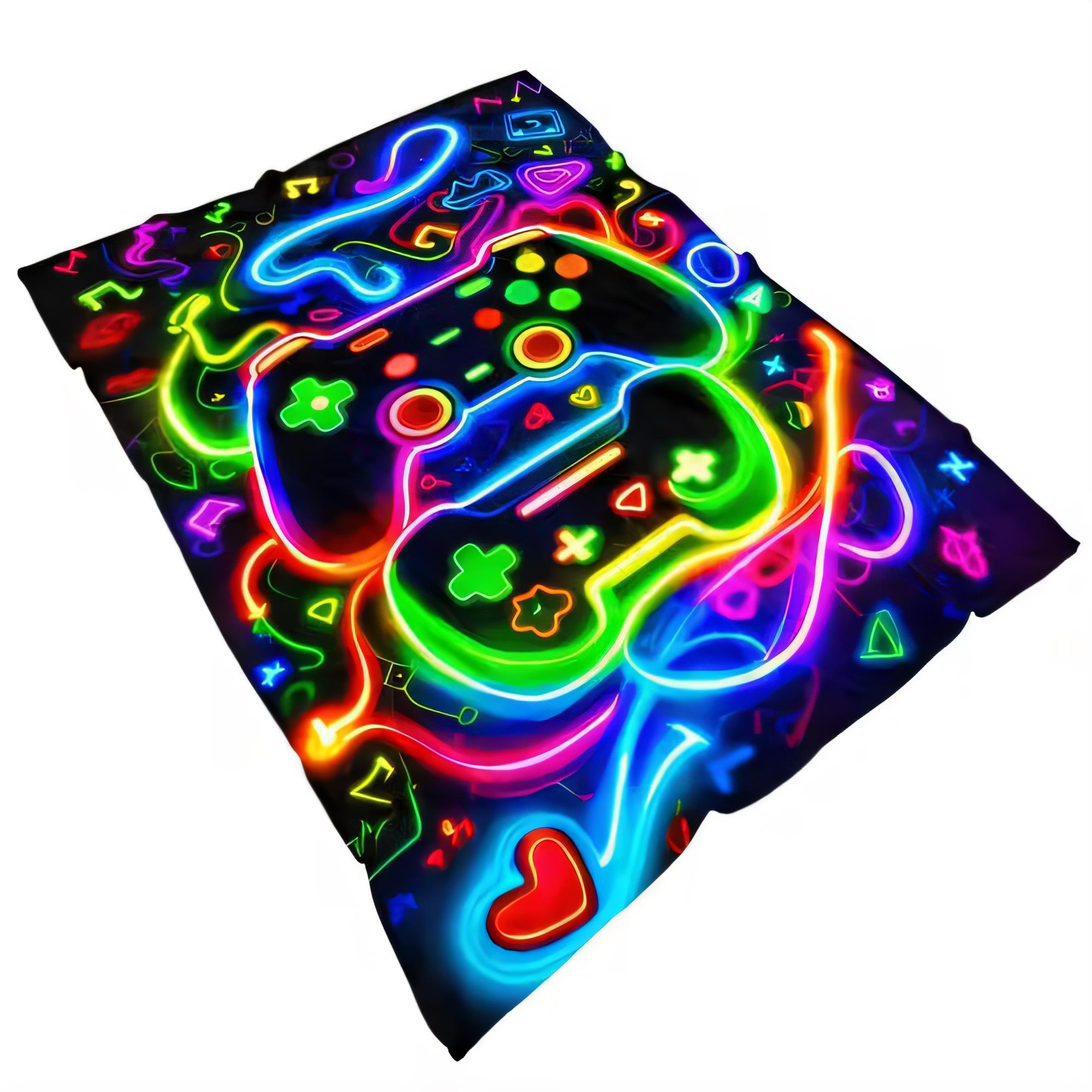 Vibrant Neon Gaming Blanket So - Background Retro Gaming 评论和价格