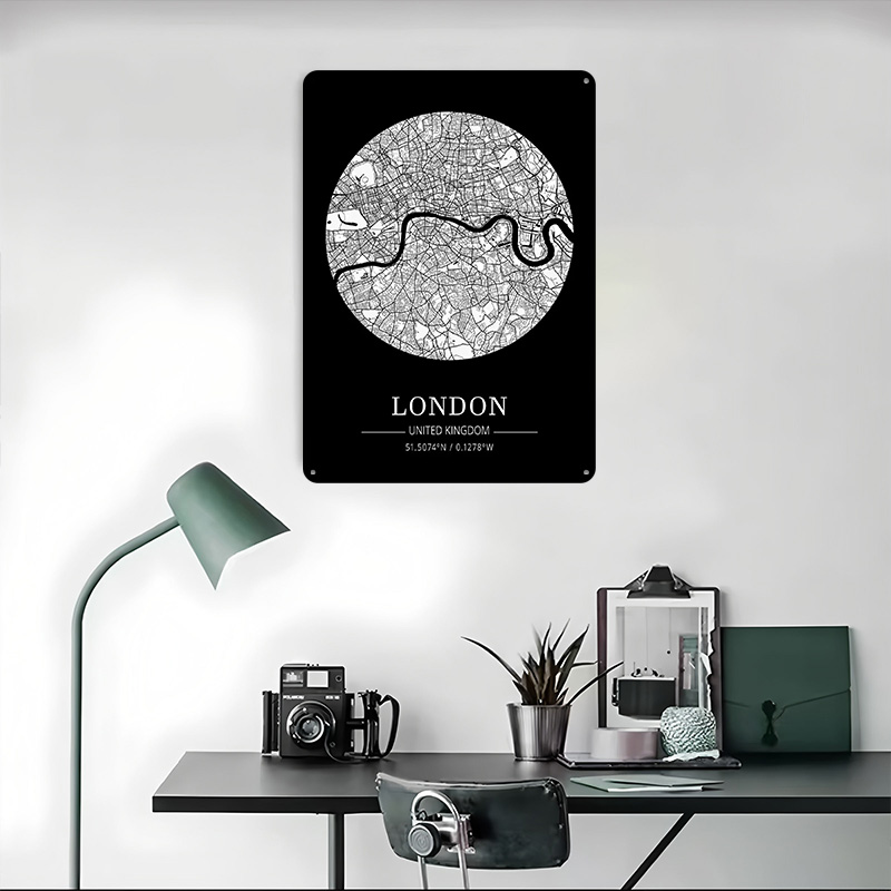 London City Map Tin Plaque Pos - Retro Gaming London 评论和价格