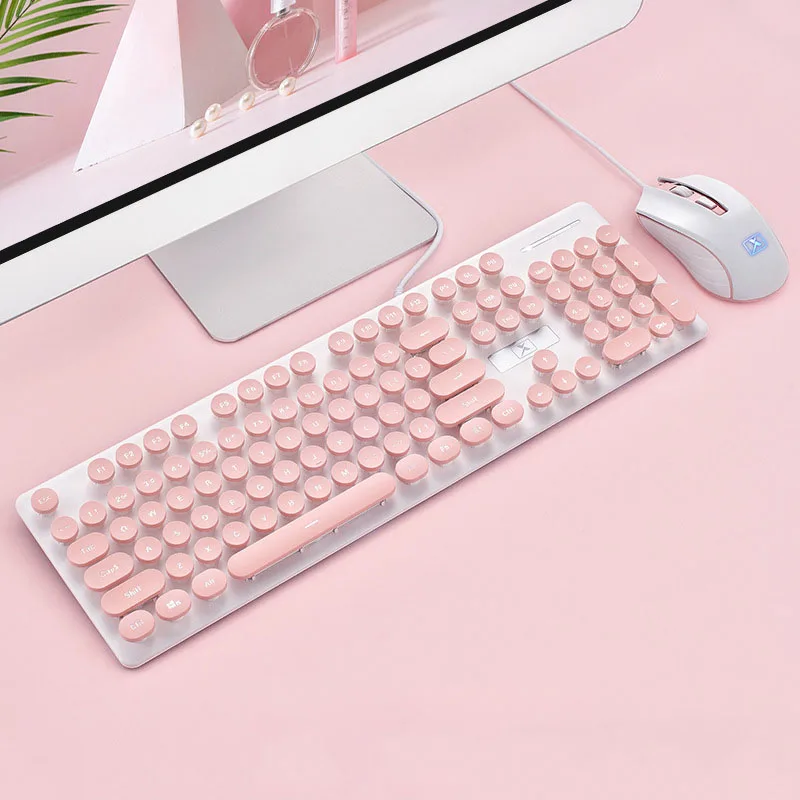 Pink Retro Wired Gaming Keyboa - Retro Gaming Mini Pc 评论和价格