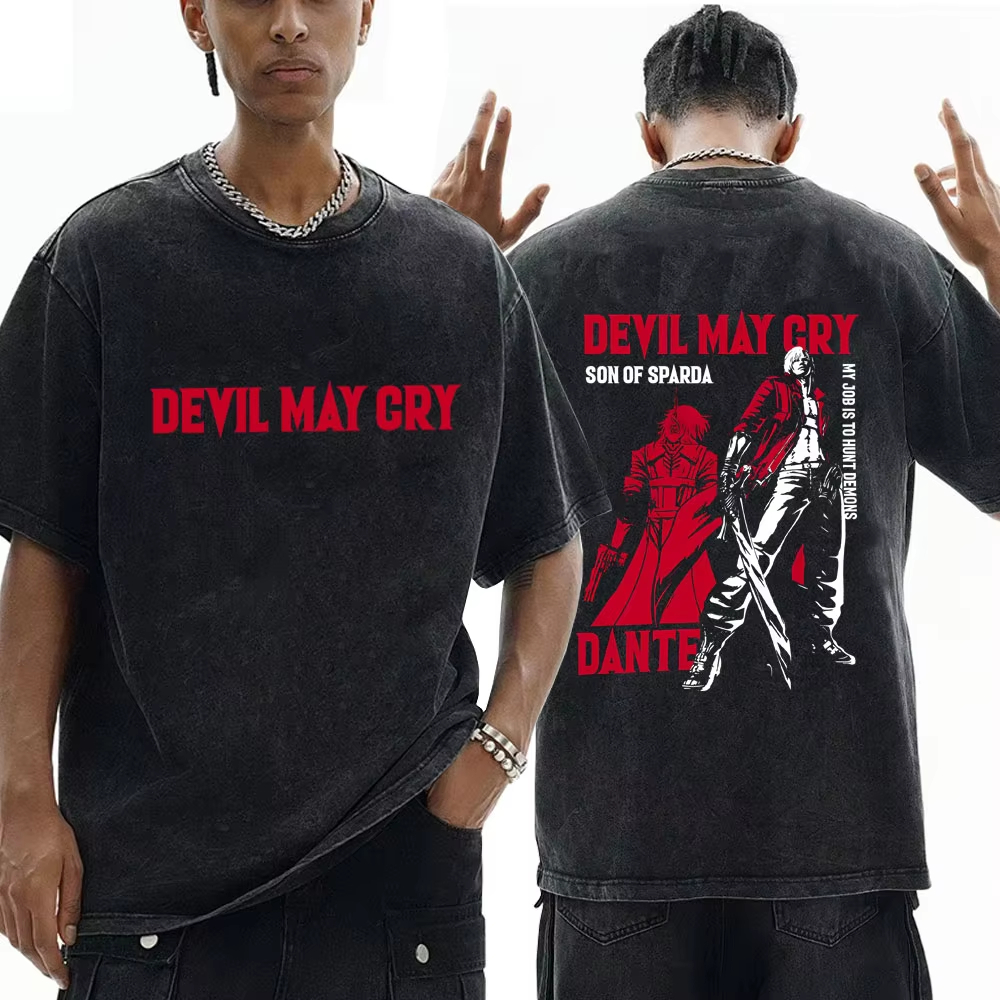 Devil May Cry Retro Washed T-s - Retro Gaming Shops 评论和价格