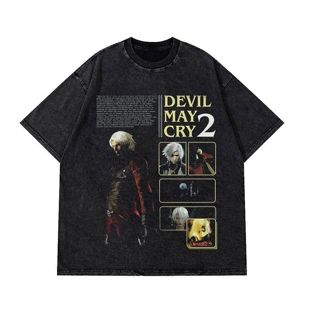 Devil May Cry Retro Washed T-s - Retro Gaming Shops 评论和价格