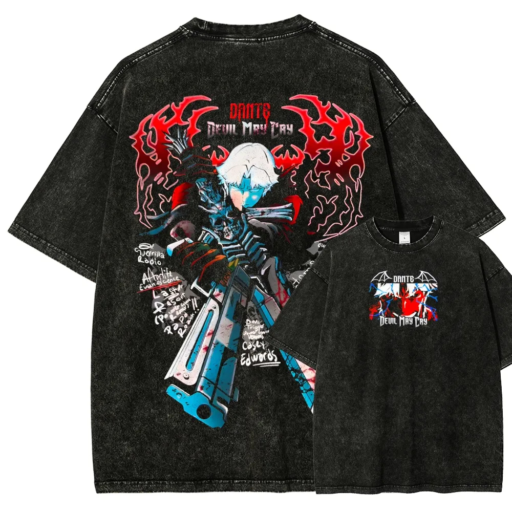 Devil May Cry Retro Washed T-s - Retro Gaming Shops 评论和价格