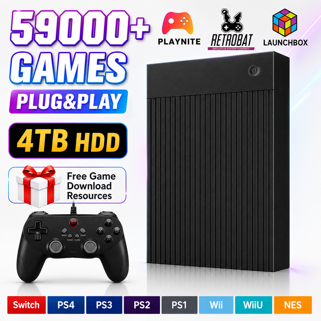 Portable 4TB Gaming HDD with 5 - Retro Gaming Ps3 评论和价格