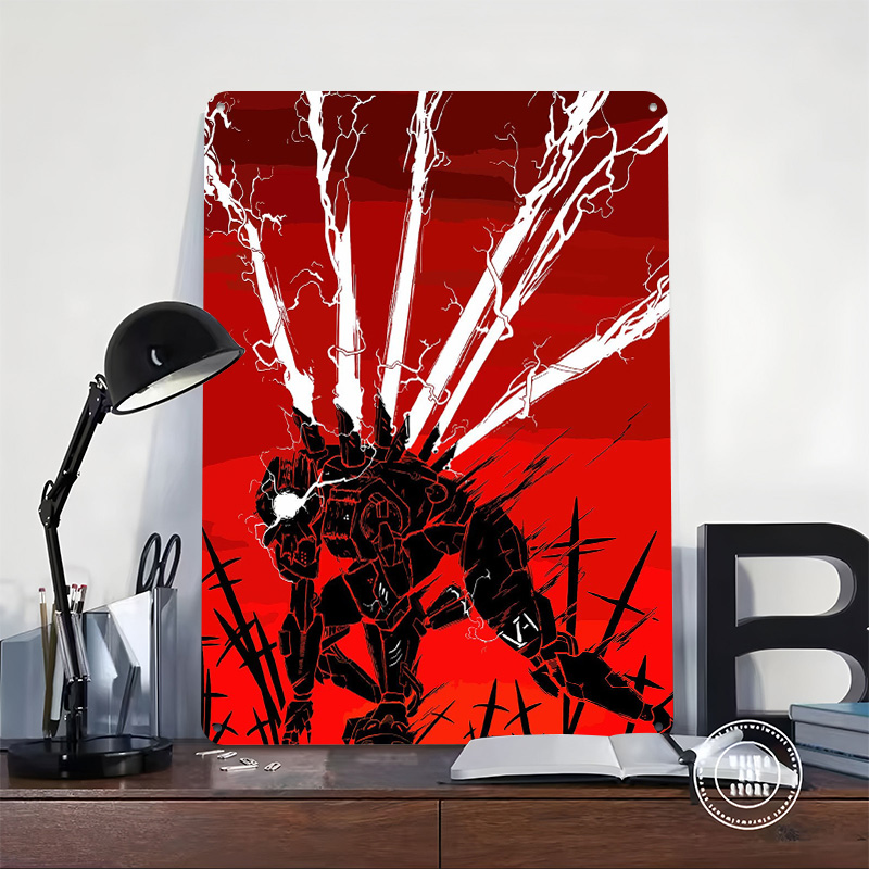 Mech With Lightning on Red Bac - Background Retro Gaming 评论和价格